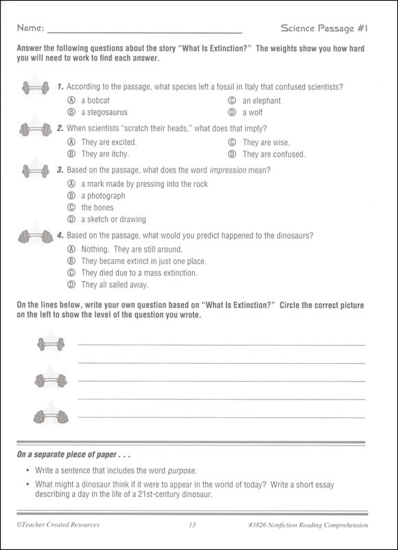 Reading Comprehension Worksheets Common Core Reading Comprehension 