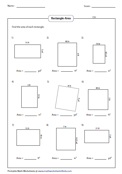 Rectangle Worksheets