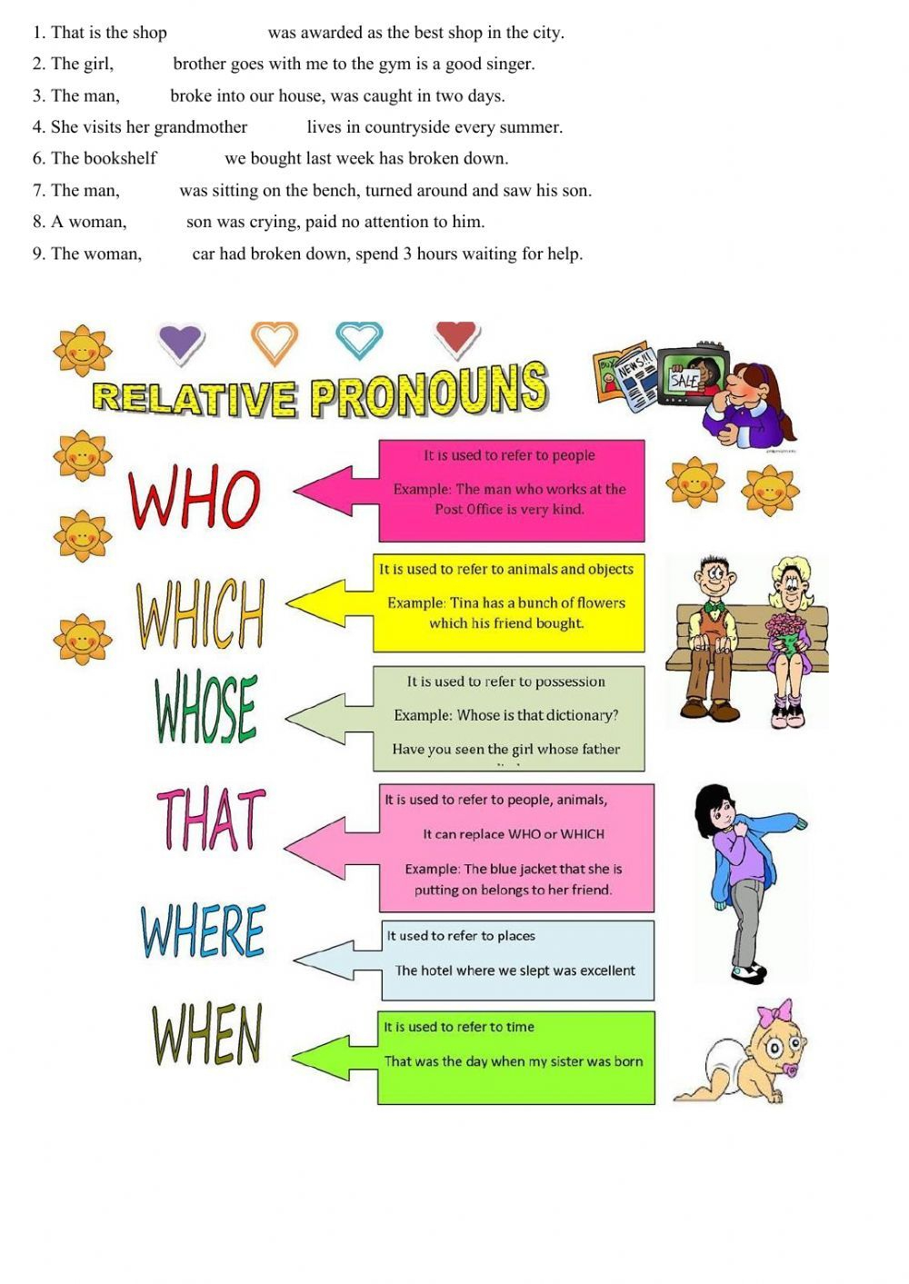 Relative Pronouns Who which whose Worksheet Bahasa Inggris Belajar 