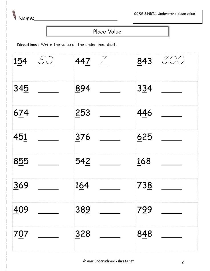 Second Grade Place Value Worksheets 4th Grade Math Worksheets Common 