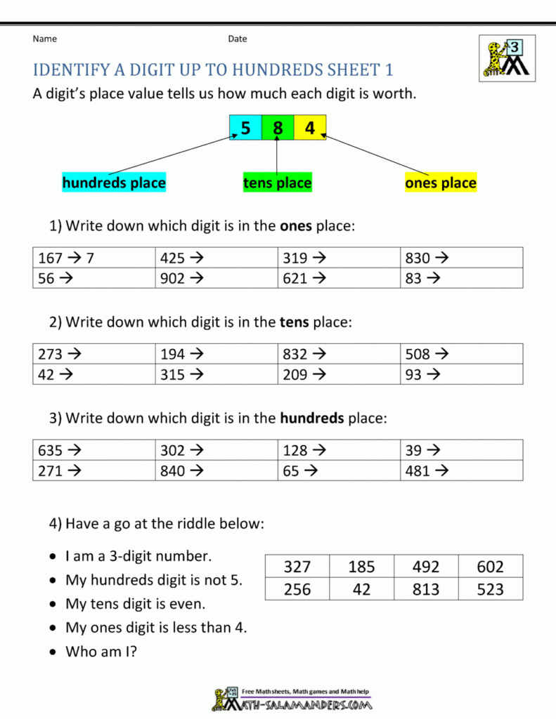 Second Grade Place Value Worksheets