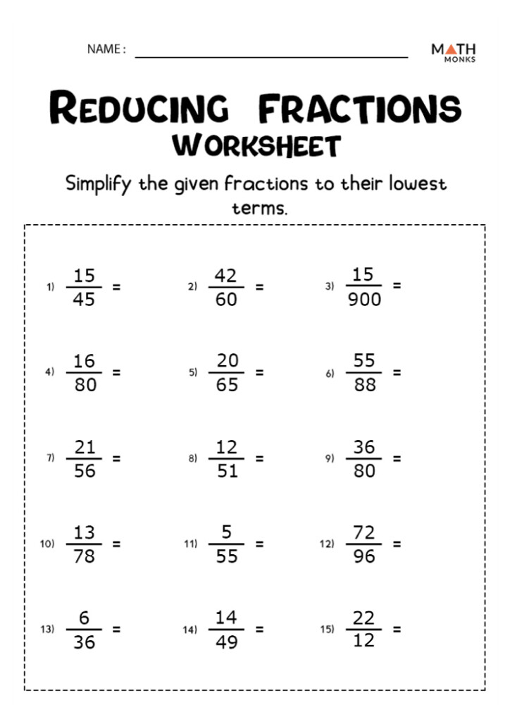 Simplifying Fractions Worksheets Math Monks Common Core Worksheets