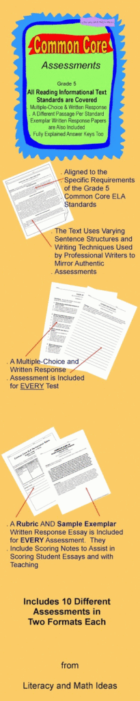 Simply Centers Grade 5 Common Core Reading Assessments All 