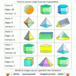 Solid Figures Worksheets With Answers 3d Shapes For Grade 5 Faces