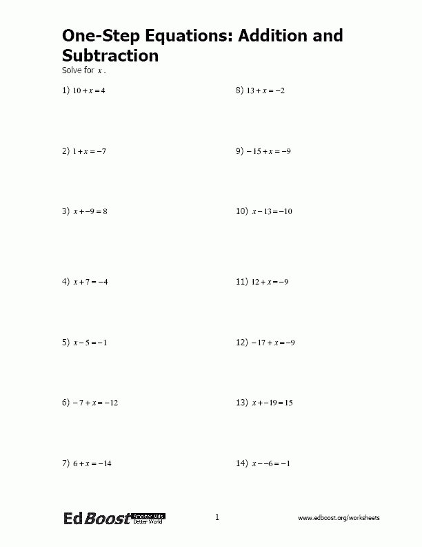 Solve For X Subtraction Carol Jone s Addition Worksheets