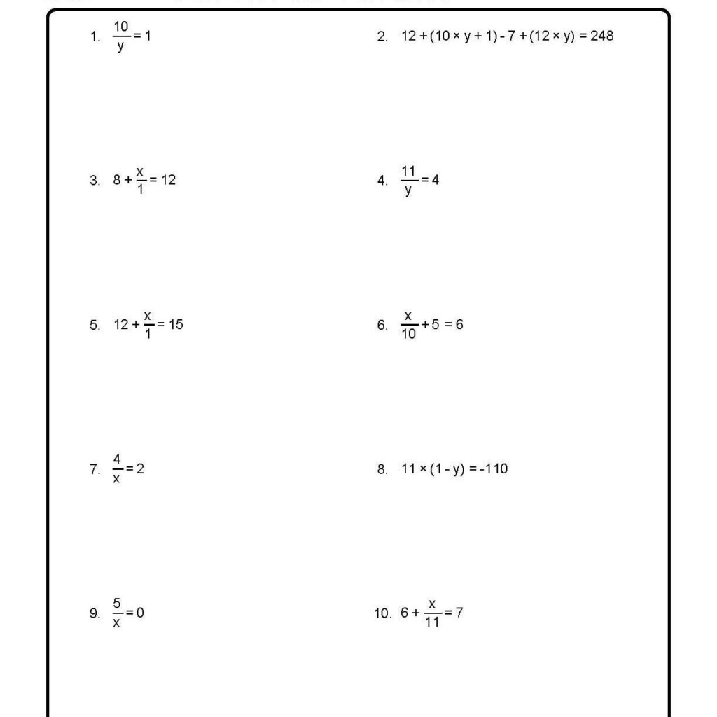 Solve For X Worksheet For 5th 10th Grade Lesson Planet Solve For X On 