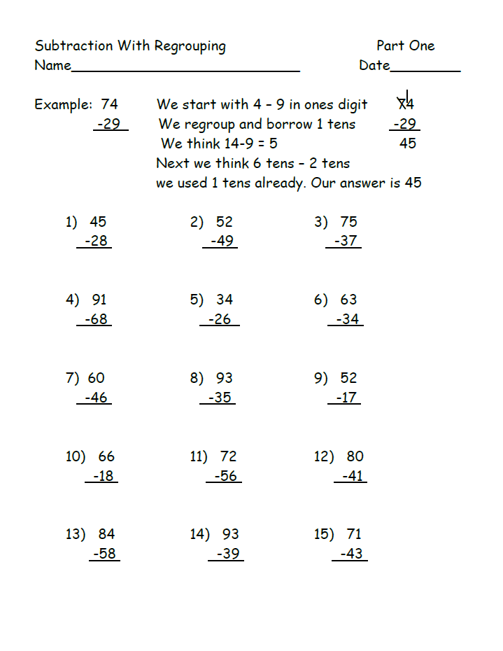 Subtraction Worksheets For 2nd Graders