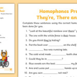 There Their And They re Homophones Practice Worksheet Twinkl