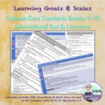 This Full Sets Of Learning Goals And Scales For The 9 10th Grade Common