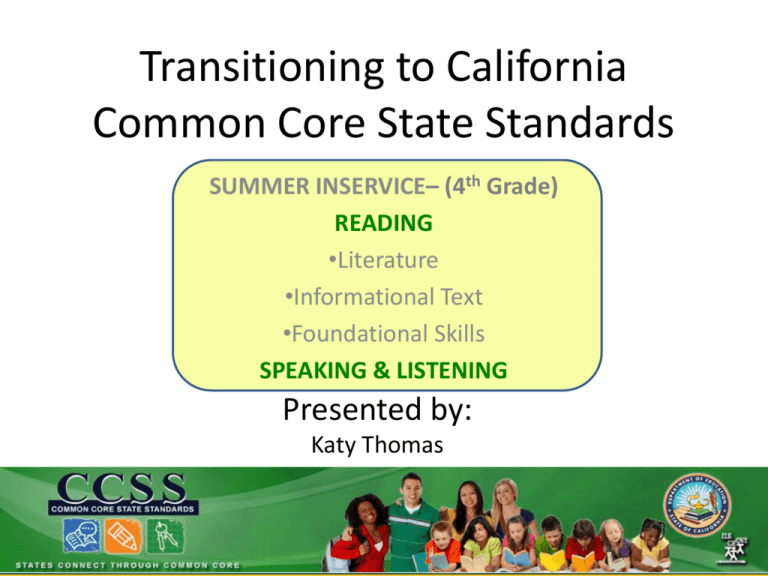 Transitioning To California Common Core State Standards