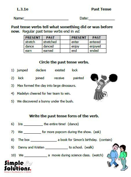 Use These Common Core English Lessons To Introduce L 3 1e Past Tense 