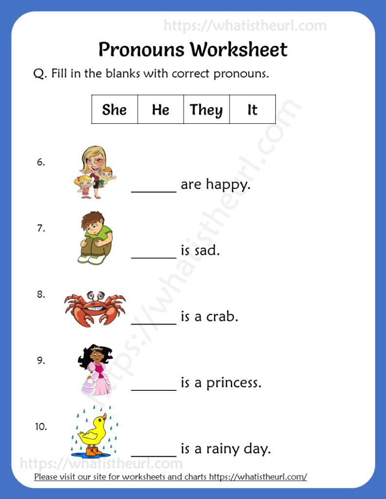 Using Common Pronouns Worksheets K5 Learning Grade 2 Pronouns 