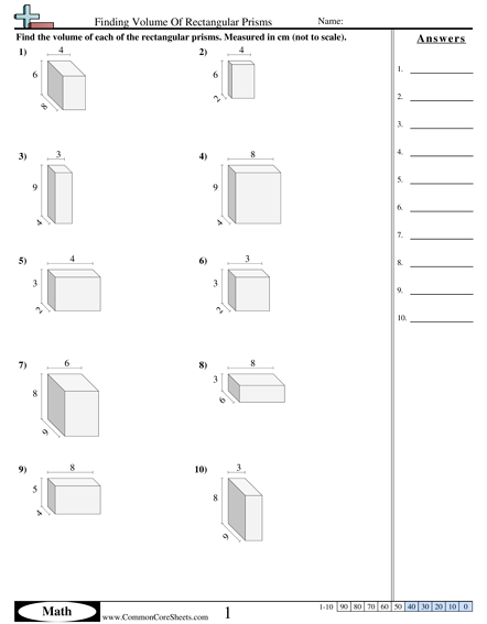 Volume Worksheets Free CommonCoreSheets