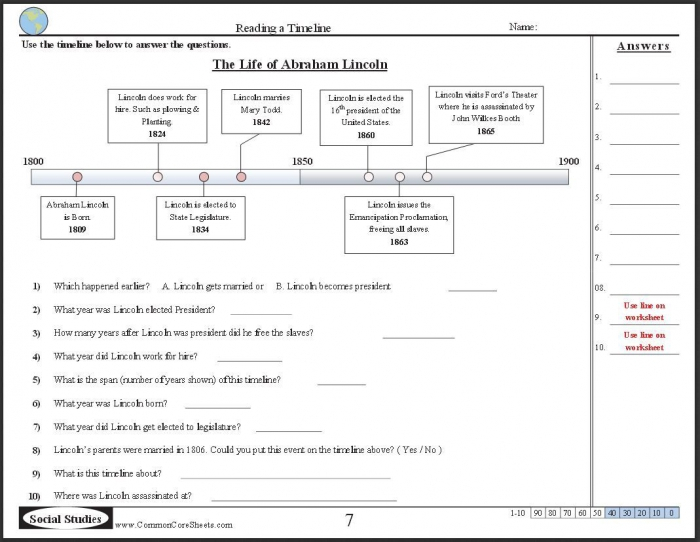 What Is A Timeline Worksheets 99Worksheets