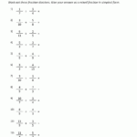 Worksheet Dividing Fractions